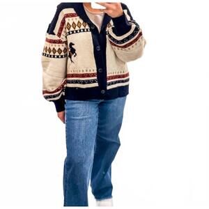 NEW SUNDAY EDITION women's ranch romance knit cardigan in cream